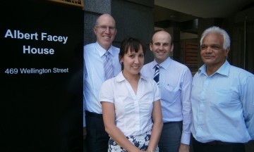 Staff outside Albert Facey House