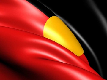 Image of an Aboriginal flag stylised