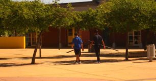 Photo of youth walking to the visits centre