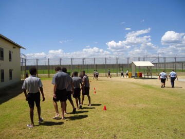 Image of detainees exercising at Hakea Juvenile Facility (March 2013)