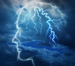 Image - head shape made of lightening