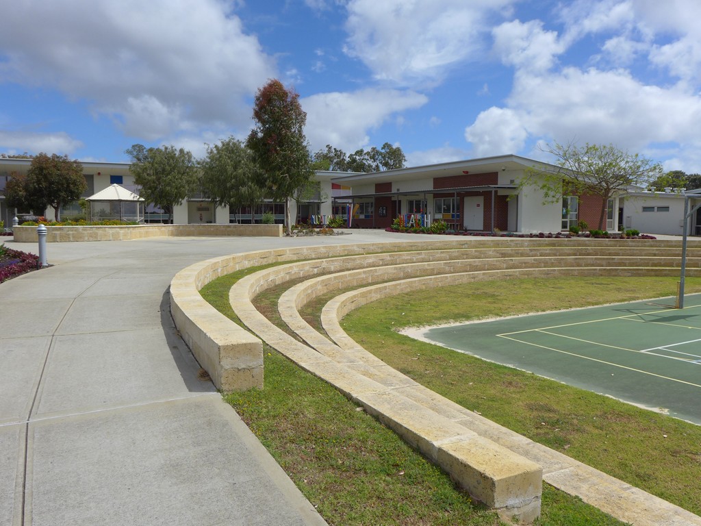 Picture of buildings at Pre-release unit and basketball court