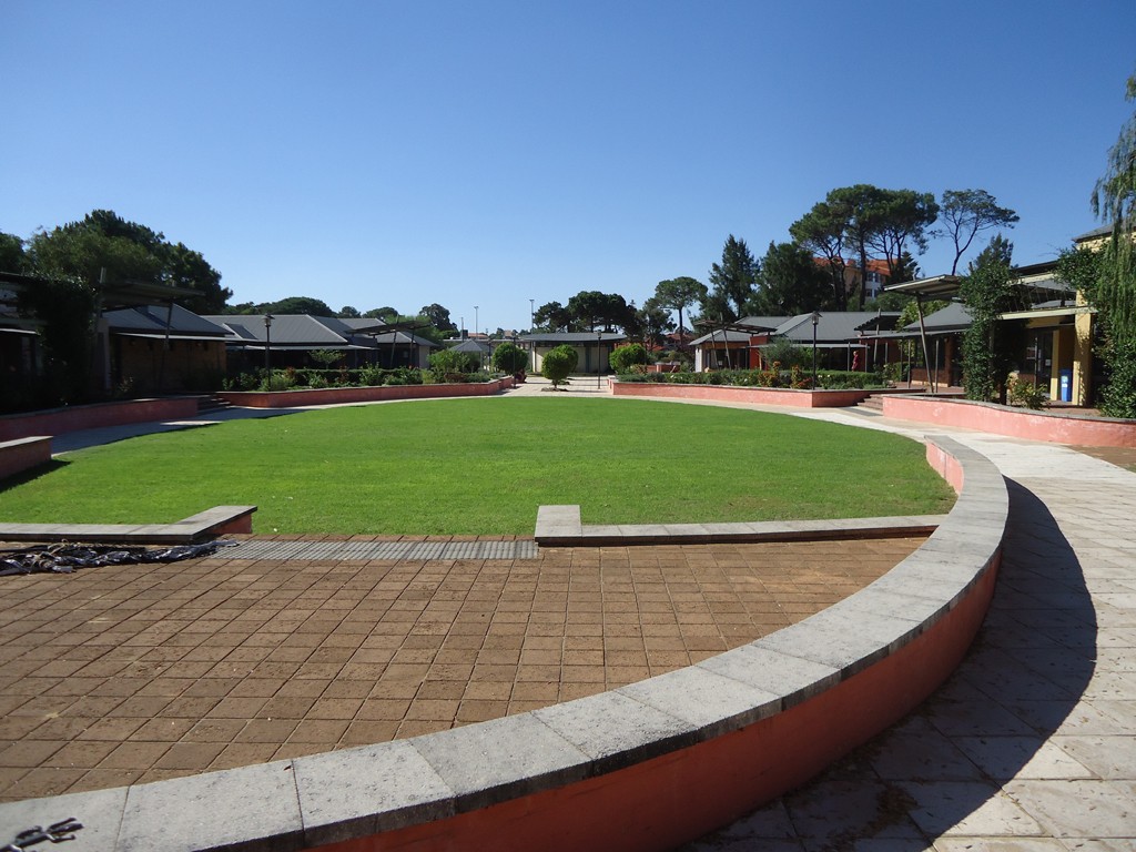 Central paved and grass courtyard at Boronia Pre-release Centre for Women