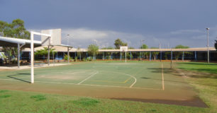 Image of an outdoor Basket Ball court at Roebourne Regional Prison