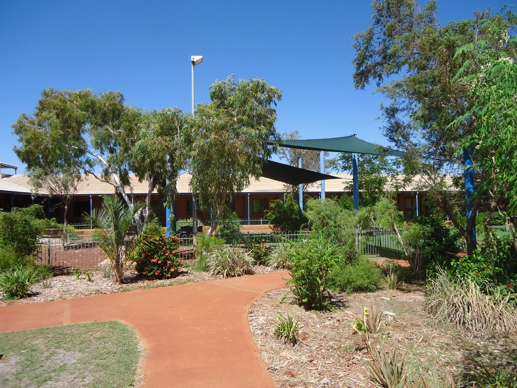 Image of trees, plants and shade areas in Main Grounds at Roebourne Regional Prison