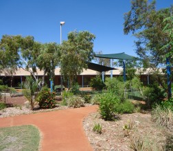Image of trees, plants and shade areas in Main Grounds at Roebourne Regional Prison