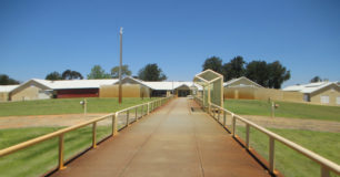 Image of entry path leading to reception at Casuarina Prison