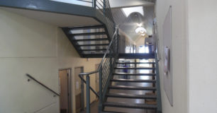 Image of stairs in Unit 2 where pregnant woman gave birth