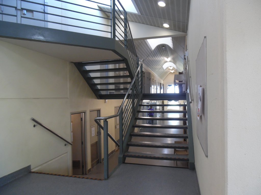 Image of stairs in Unit 2 where pregnant woman gave birth