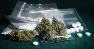 Various drugs in clip seal bags