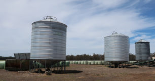Image of silos used for storing grain at Pardelup Prison Farm