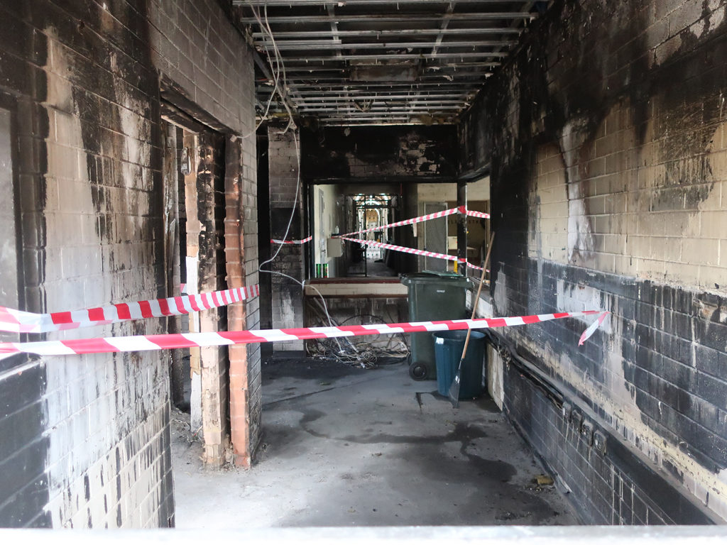 Image of fire damaged Office in Unit 3