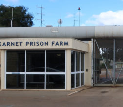Image of the front entrance gate at Karnet Prison Farm