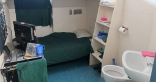Image of the inside of a prison cell at Hakea Prison