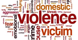 Image of a word cloud, with words relating to domestic violence