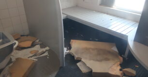 Image of the damage in a cell at Banksia Cell Detention Centre