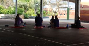 Image of women in yoga class at Wandoo Rehabilitation Prison