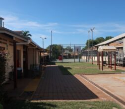 Image of the open main area and basketball court at Broome Regional Prison