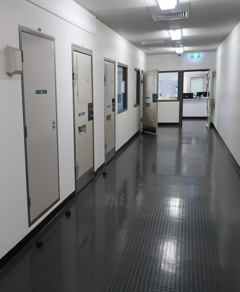 A photo of the inside corridor of a unit at Eastern Goldfields Regional Prison.
