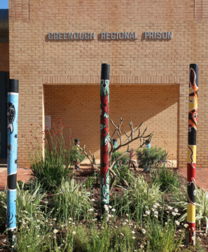 A photo of the front entrance of Greenough Regional Prison.