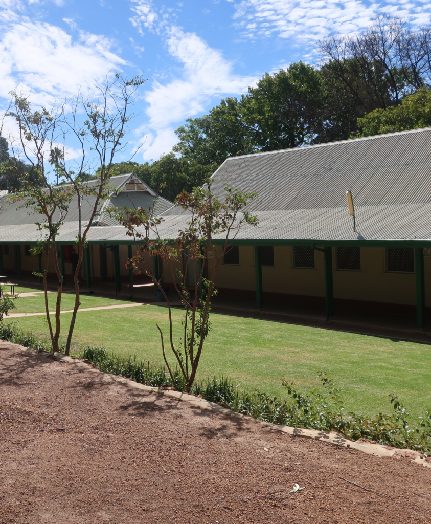 A photo of accommodation blocks at Wooroloo Prison Farm.