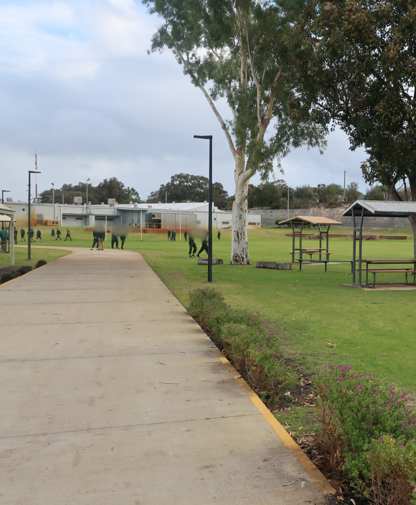 A photo of a yard at Bunbury Regional Prison.