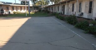 Image of the basketball court within an outside unit at Greenough Regional Prison