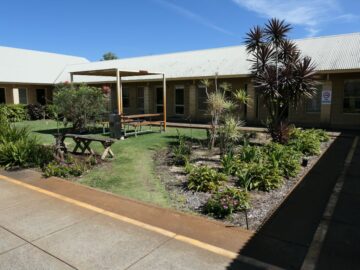 Image of a courtyard at Casuarina Prison