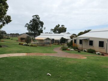 Image of the walkway running next to Unit 2 at Bunbury Regional Prison