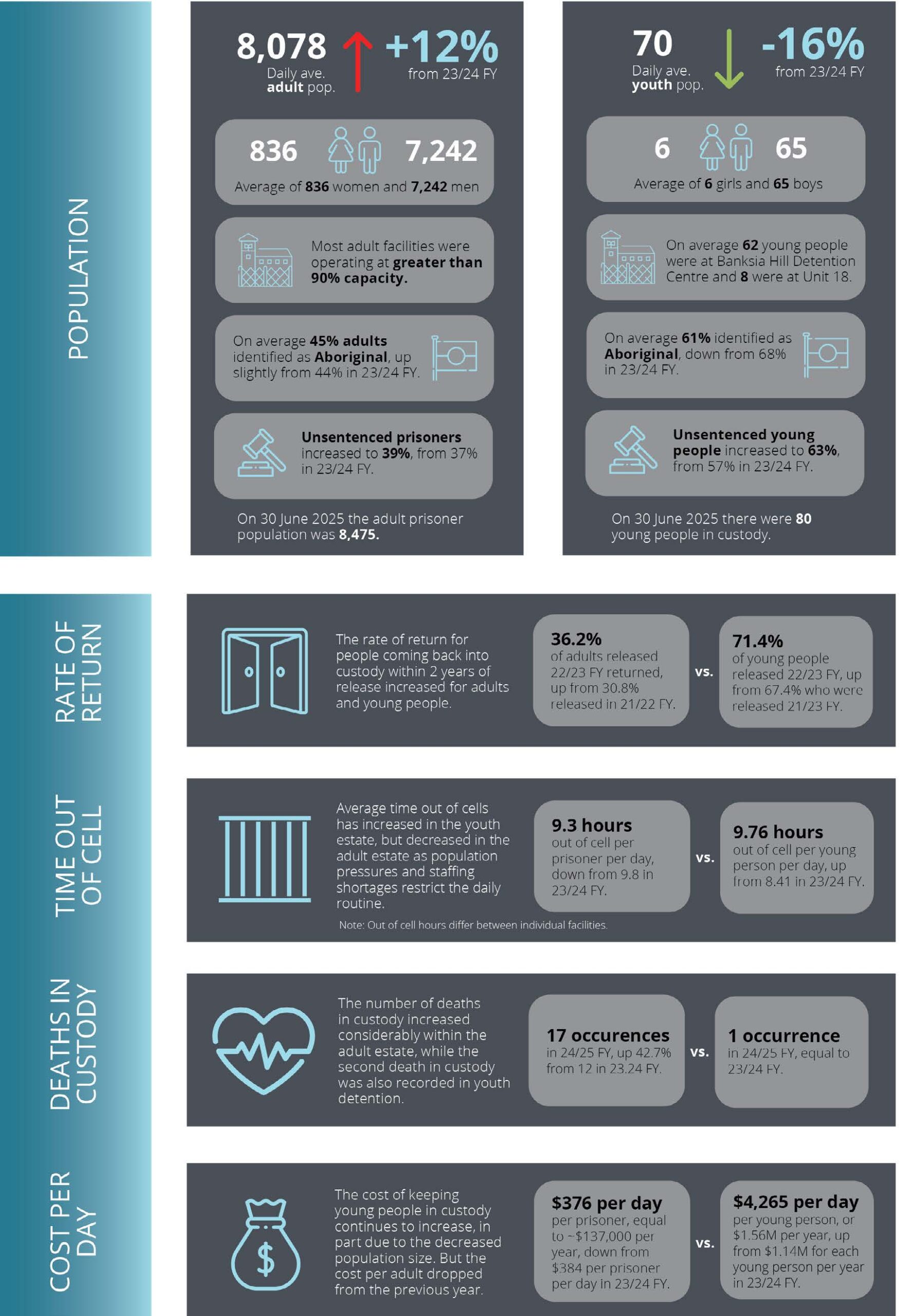 Image of a population infographic from the OICS Annual Report 2024-25