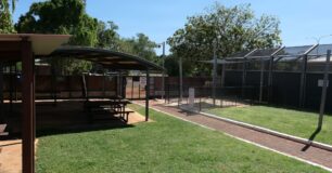 Image of the entrance from inside Broome Regional Prison